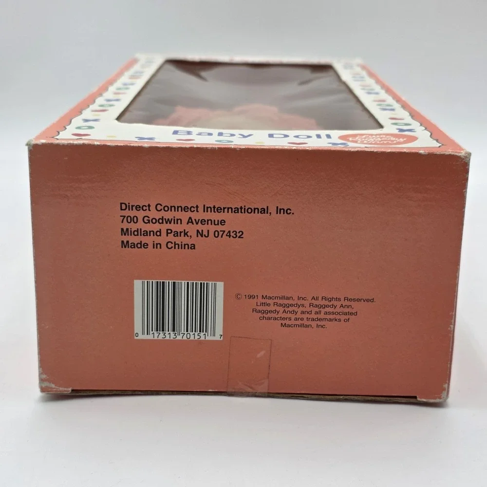 RARE Little Raggedy ANN Doll 1991 MACMILLAN, Pink hair, vinyl head NEW W /BOX